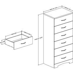 South Shore Step One 6-drawer lingerie chest - Pure White