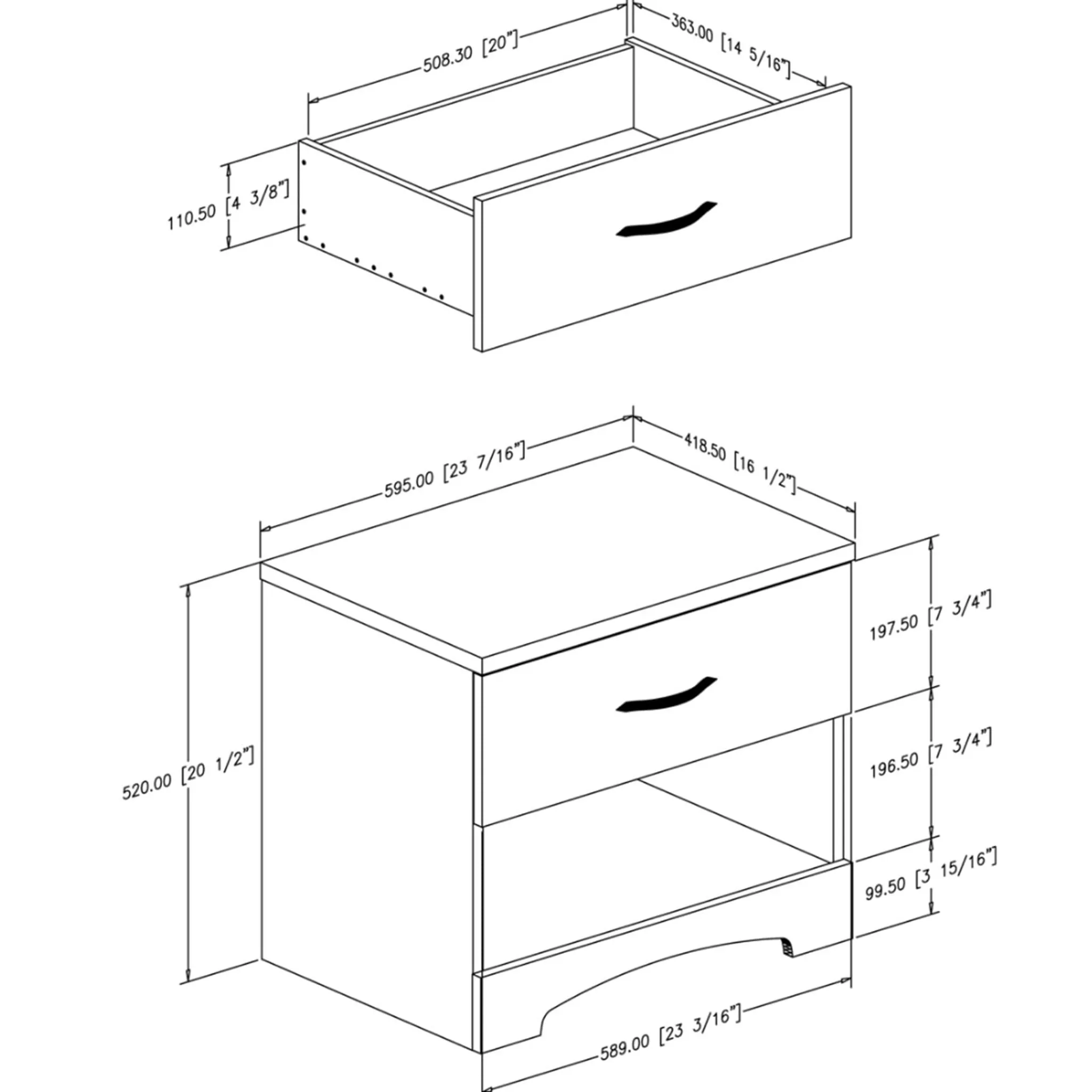 South Shore Step One 1-Drawer Nightstand - Pure White