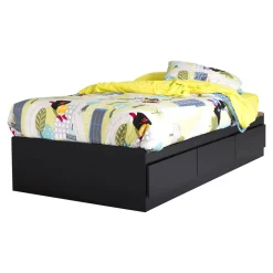 South Shore Step One Mates Bed with 3 Drawers - Pure Black