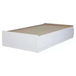 South Shore Twin, Full & Queen Beds>Step One Twin Mates Bed with 3 Drawers - White