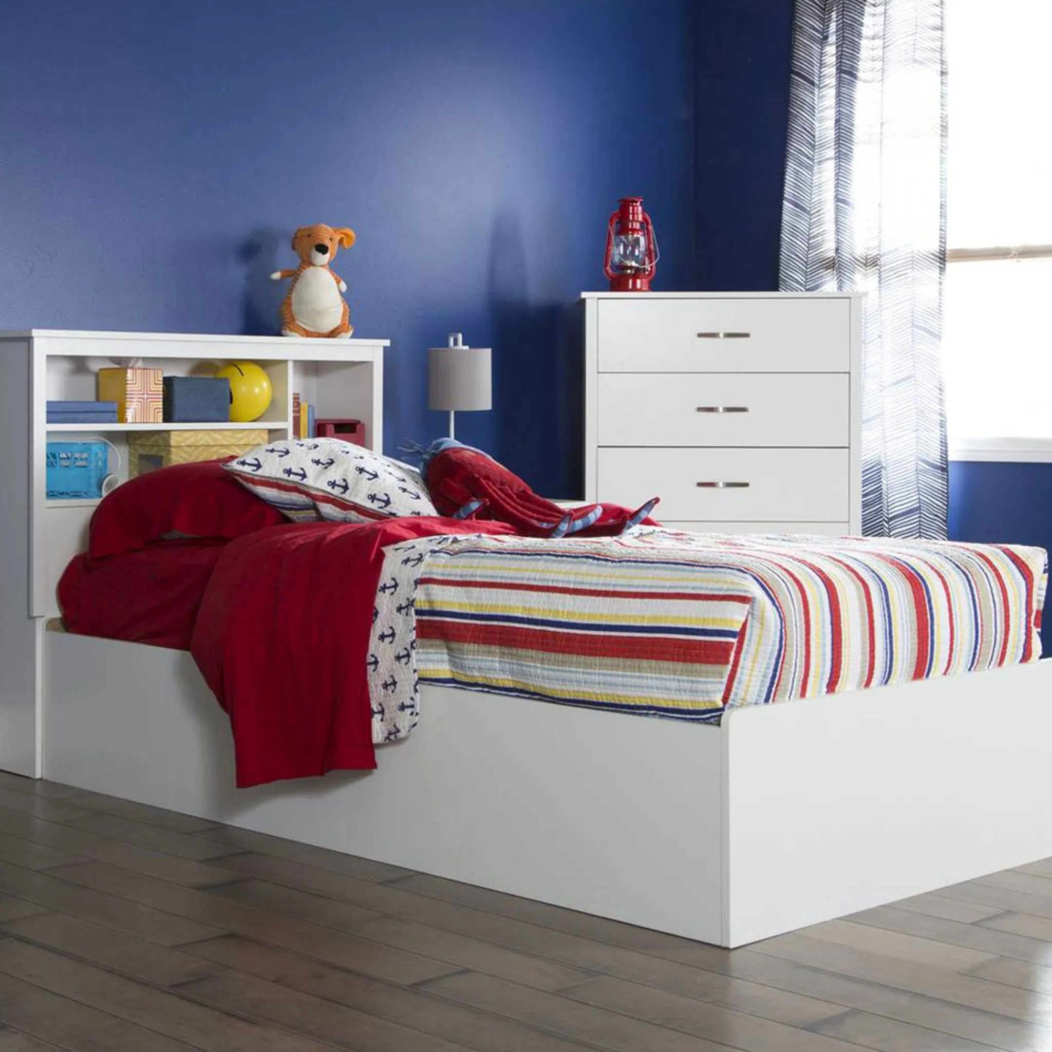South Shore Twin, Full & Queen Beds>Step One Twin Mates Bed with 3 Drawers - White