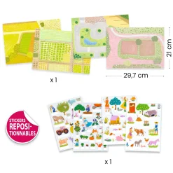 Kids Djeco Stickers Lift-up - Farm