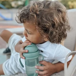Kids Nouka Straight Straw Cup - Moss