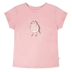 Kids Deux par Deux Tops>Straw Hat Bird T-shirt 3-6