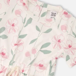 Kids Deux par Deux Straw Hat Flowers Dress 7-10