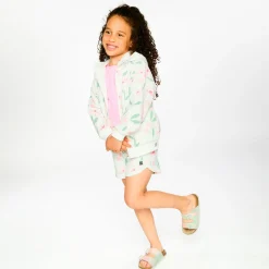 Kids Deux par Deux Straw Hat Flowers Short 7-10