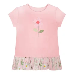 Kids Deux par Deux Straw Hat Flowers Tunic 7-10