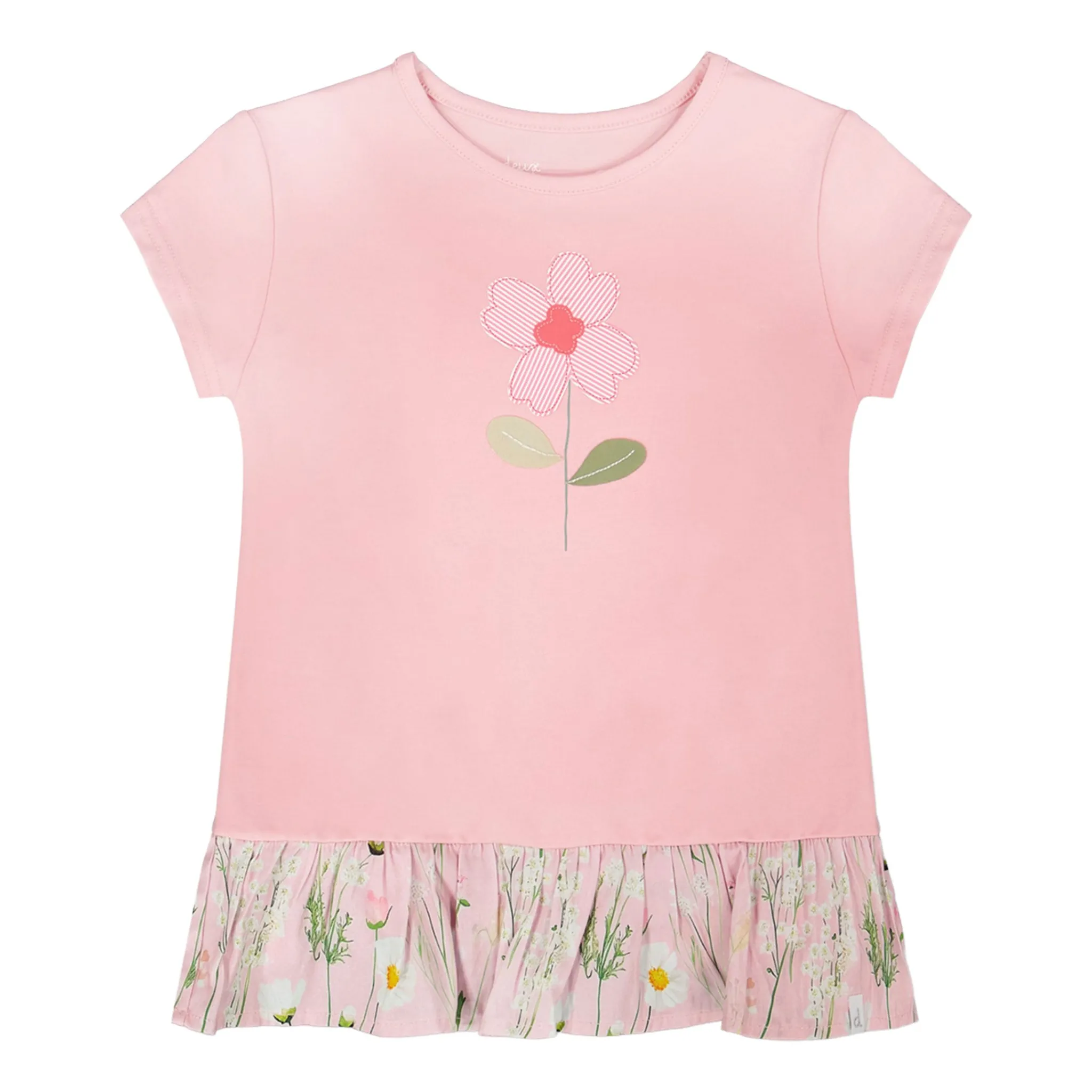Kids Deux par Deux Straw Hat Flowers Tunic 7-10