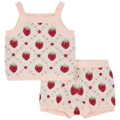Firsts par Petit Lem Strawberries Knit Set 3-24m