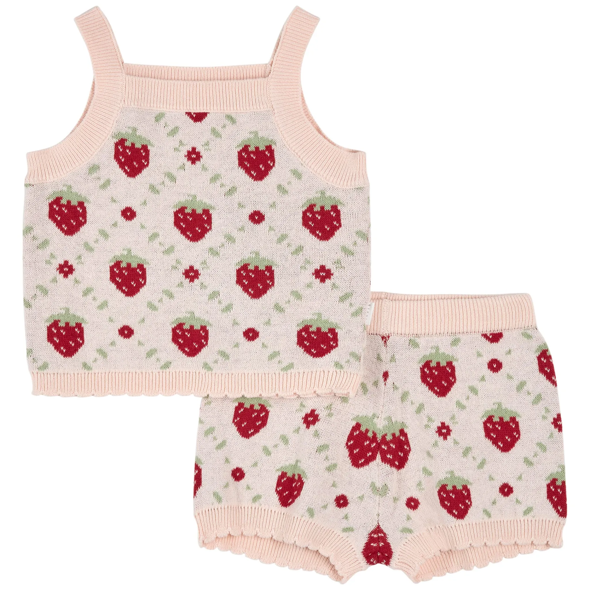Firsts par Petit Lem Strawberries Knit Set 3-24m