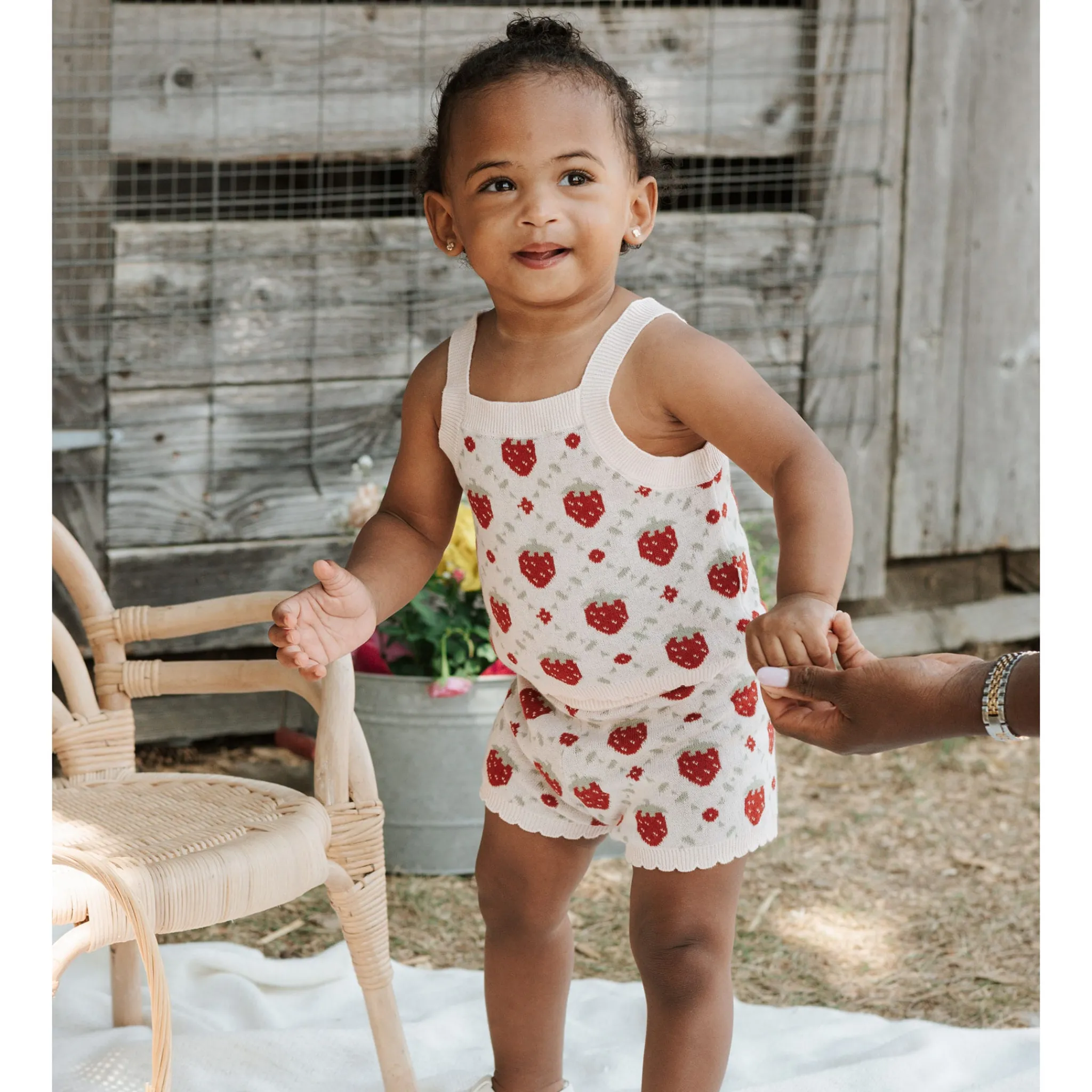 Firsts par Petit Lem Strawberries Knit Set 3-24m