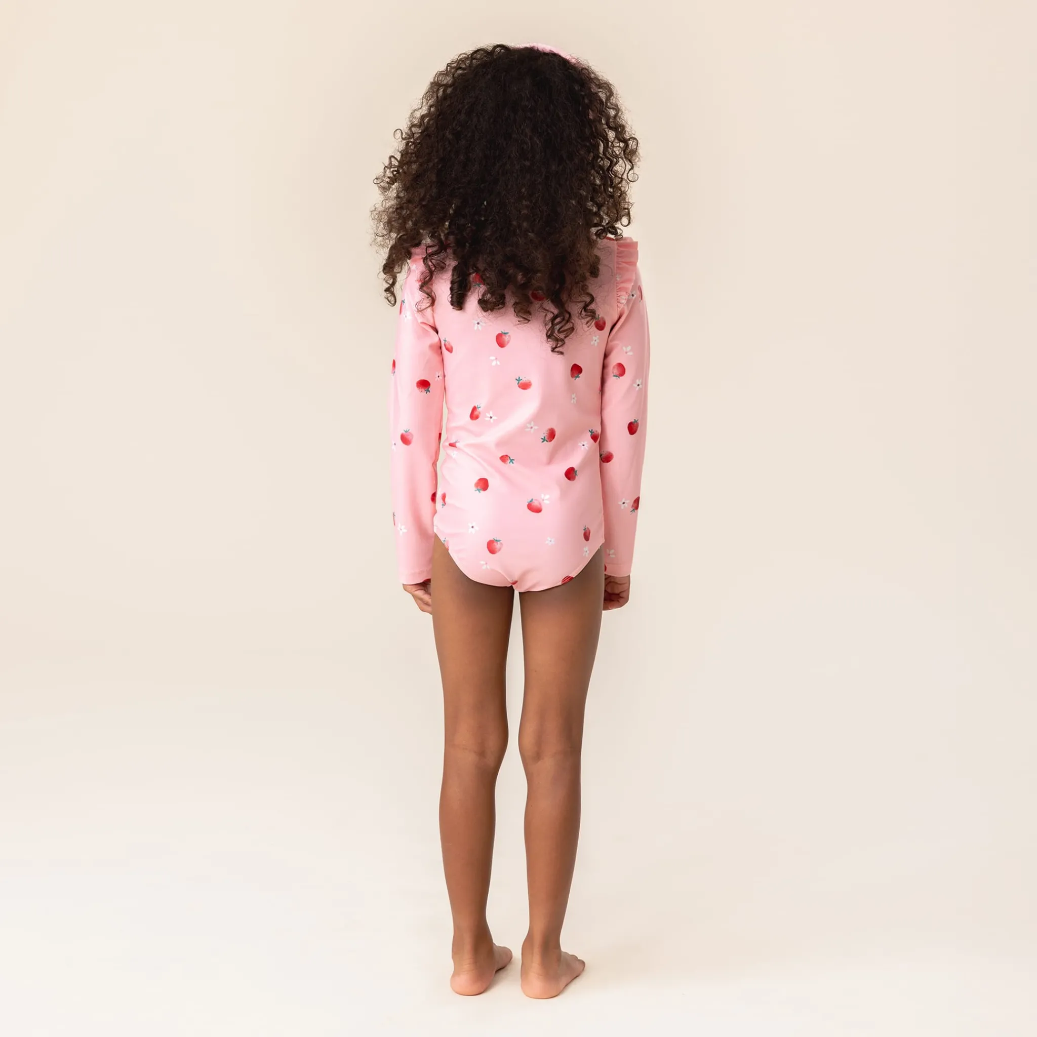 Kids Nano Strawberries Uv Ls Swimsuit