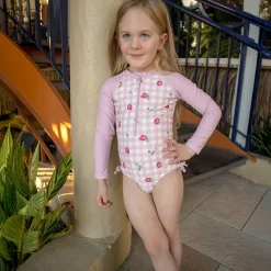 Kids Calikids Strawberries Uv Swimsuit 2-9