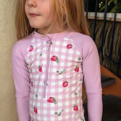 Kids Calikids Strawberries Uv Swimsuit 2-9