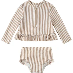 Kids Petit Lem Swimsuits>Striped 2 Piece Longue Sleeves Swimsuit 2-5y