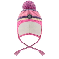 Kids Deux par Deux Beanies>Striped Knit Hat 2-14