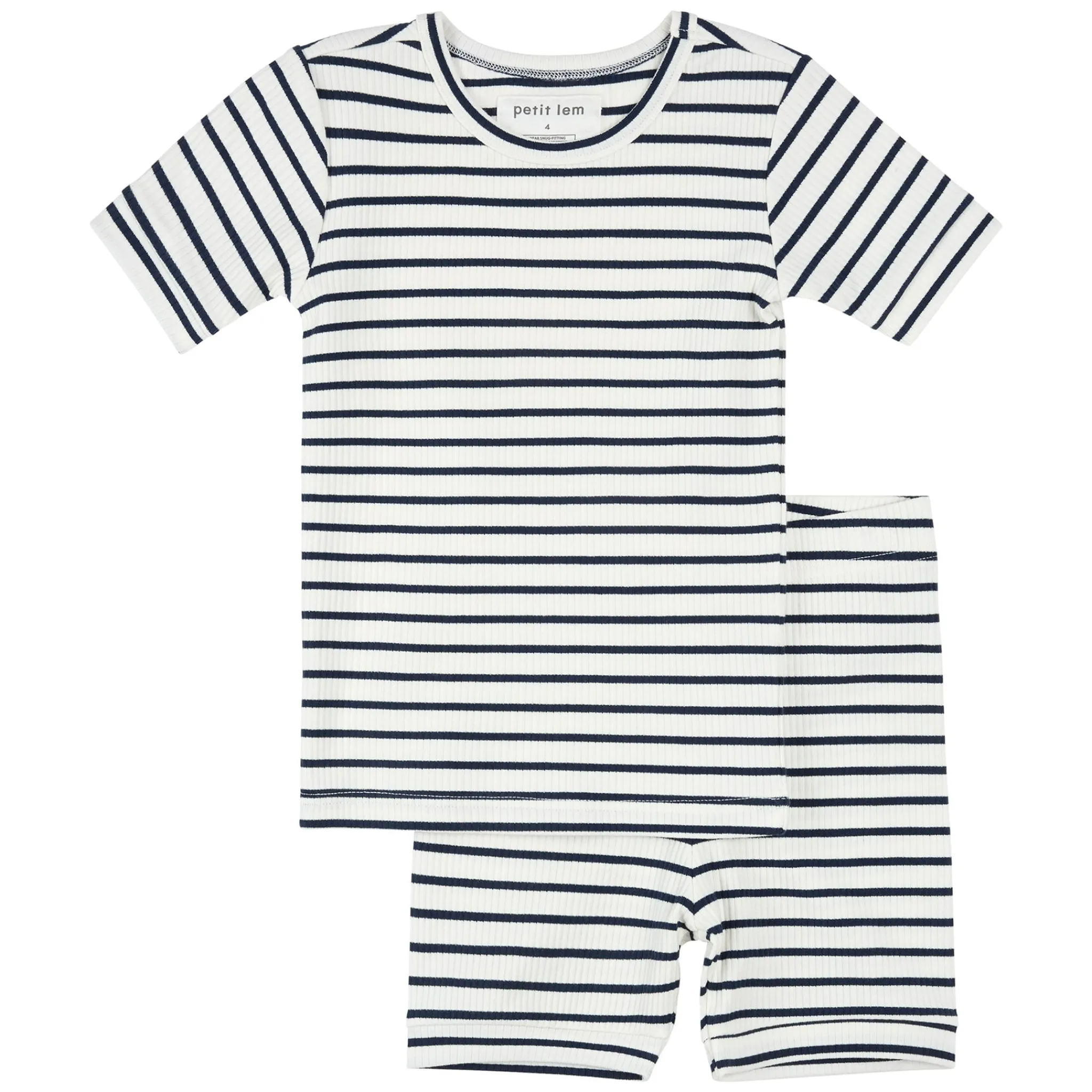 Kids/BOY Petit Lem Pajamas & Bathrobes|Pajamas & Bathrobes>Striped Ribbed Pajamas 2-7