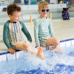 Kids/BOY Nano Striped Uv Ls 2pc Swimsuit 2-4