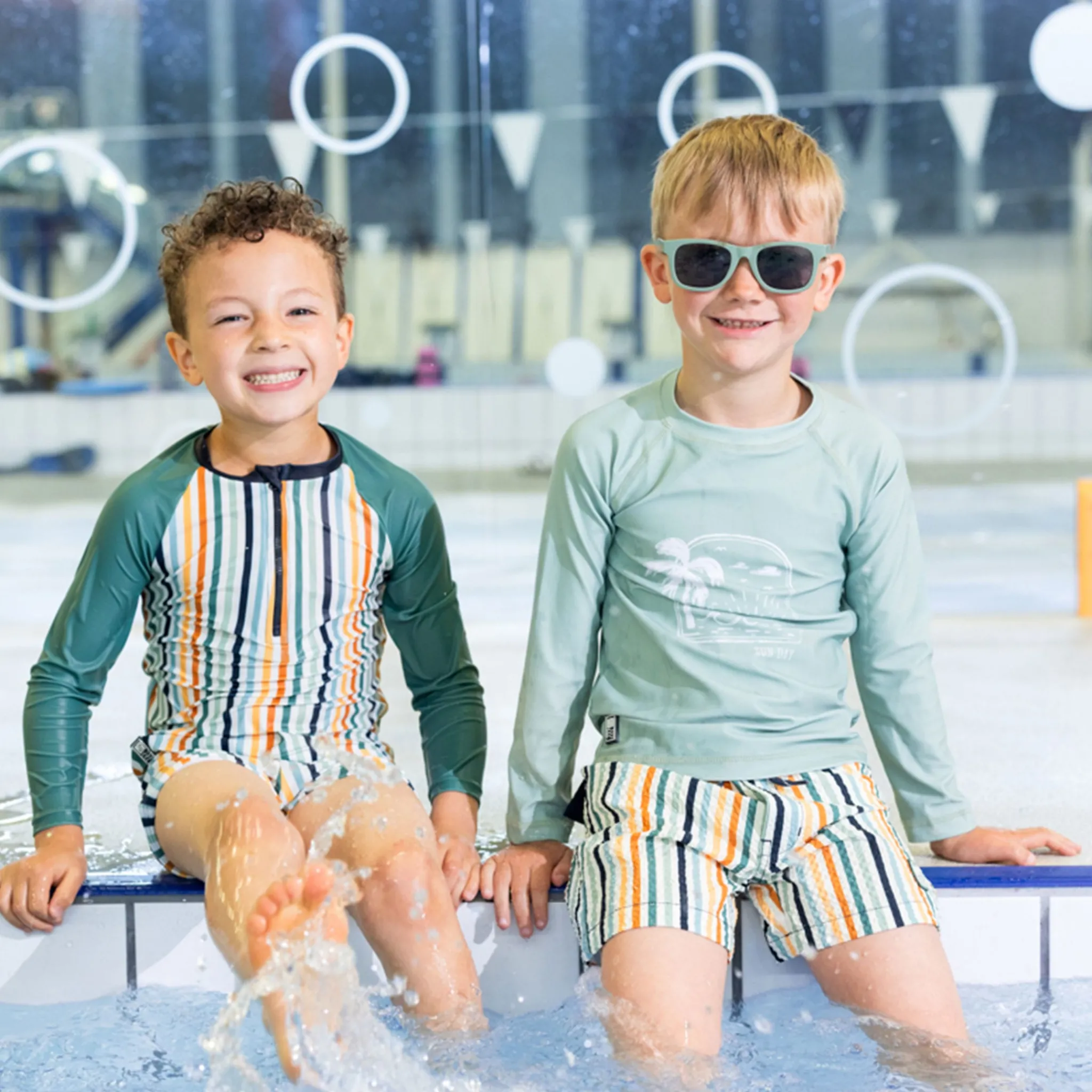 Kids/BOY Nano Striped Uv Ls 2pc Swimsuit 2-4