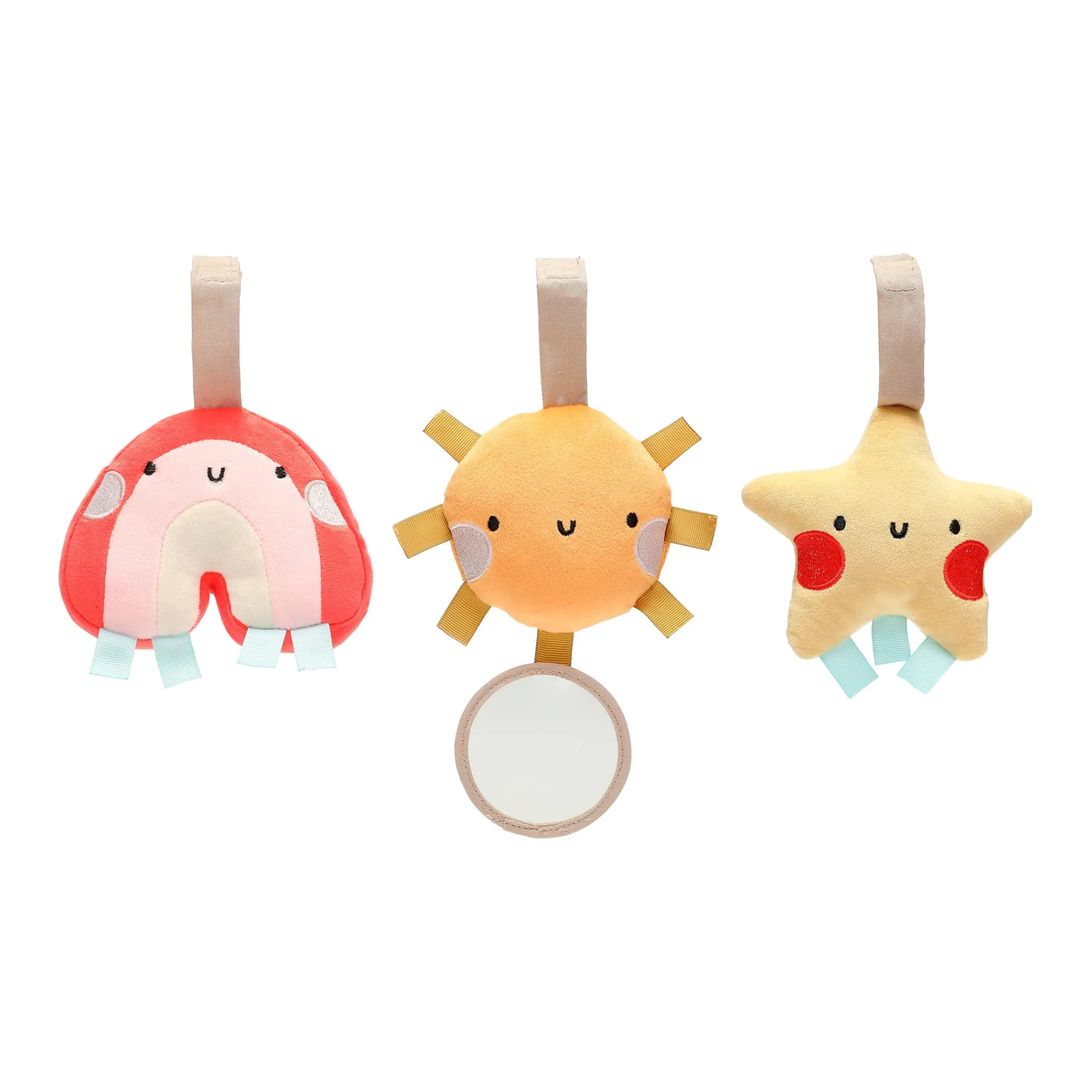 Pearhead Stroller & Car Seat Toys|Developmental Toys>Stroller Toy Set of 3 - Star, Sun, Rainbow