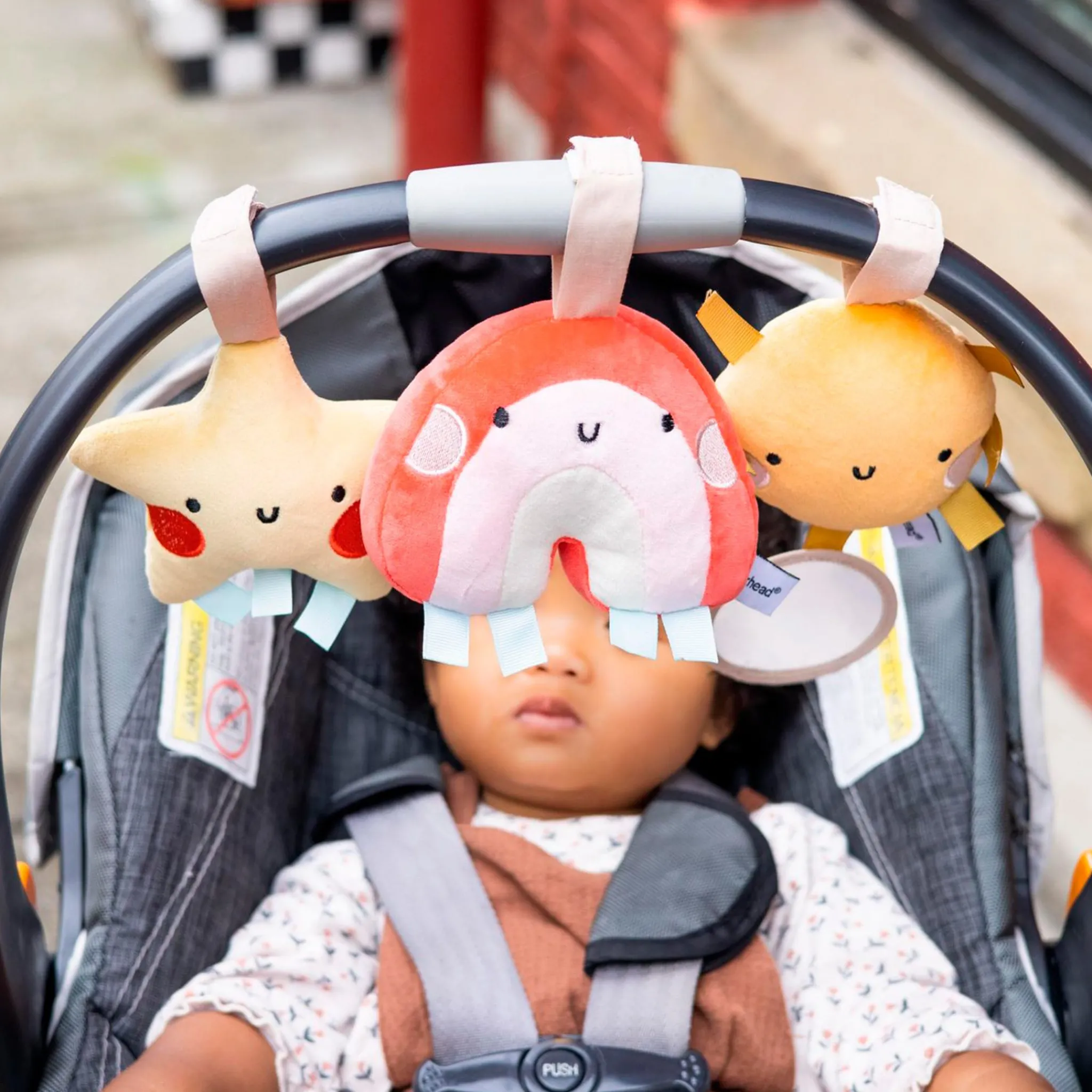 Pearhead Stroller & Car Seat Toys|Developmental Toys>Stroller Toy Set of 3 - Star, Sun, Rainbow