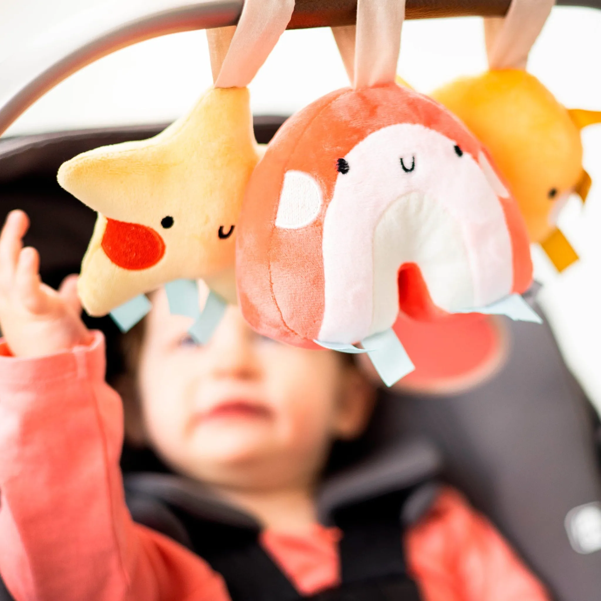 Pearhead Stroller & Car Seat Toys|Developmental Toys>Stroller Toy Set of 3 - Star, Sun, Rainbow