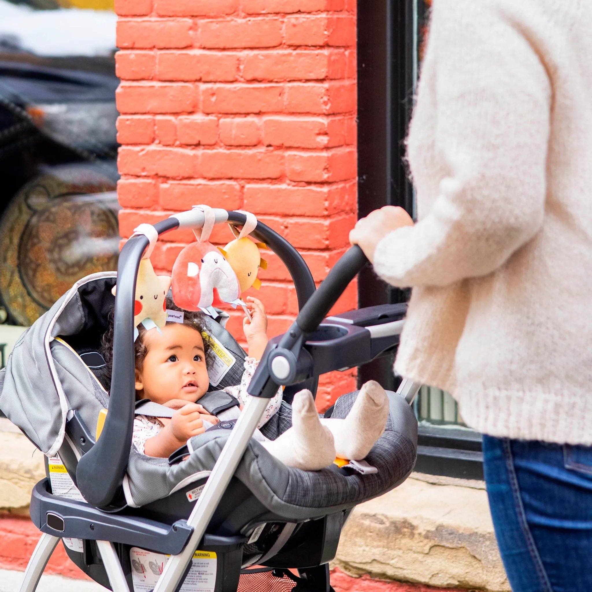 Pearhead Stroller & Car Seat Toys|Developmental Toys>Stroller Toy Set of 3 - Star, Sun, Rainbow