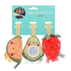 Pearhead Stroller Toy Set of 3 - Watermelon, Avocado, Strawberry