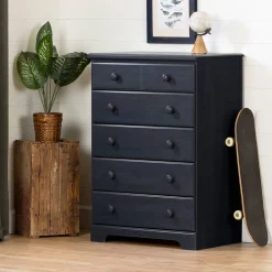 South Shore Storage Furniture>Summer Breeze 6-Drawer Chest Dresser - Blueberry