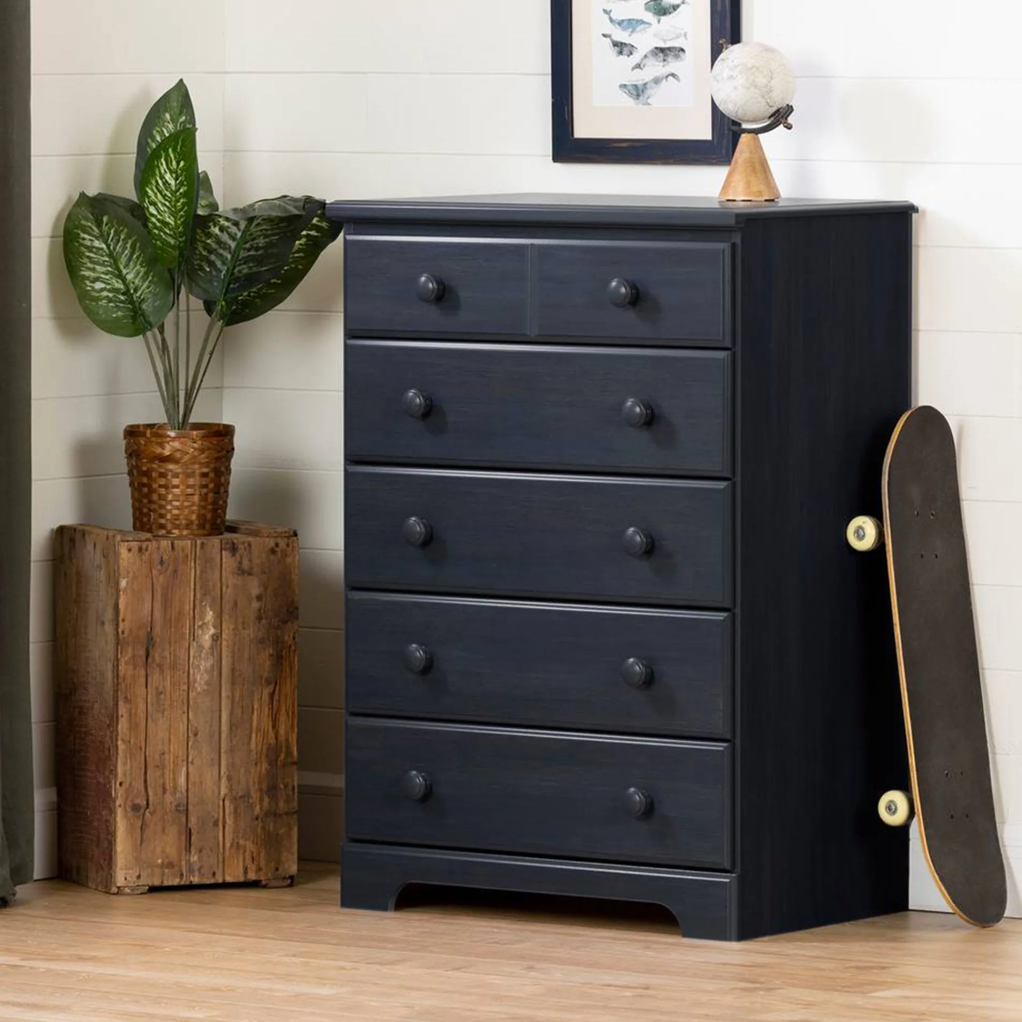 South Shore Storage Furniture>Summer Breeze 6-Drawer Chest Dresser - Blueberry