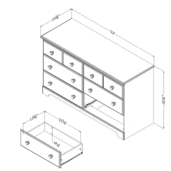 South Shore Summer Breeze 6-Drawer Double Dresser - Blueberry