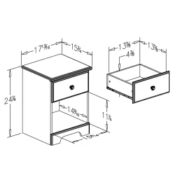 South Shore Summer Breeze 1-Drawer Nightstand - Blueberry
