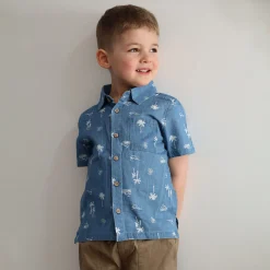 Kids/BOY Chat Botte Tops>Surf Chambray Shirt 2-10y