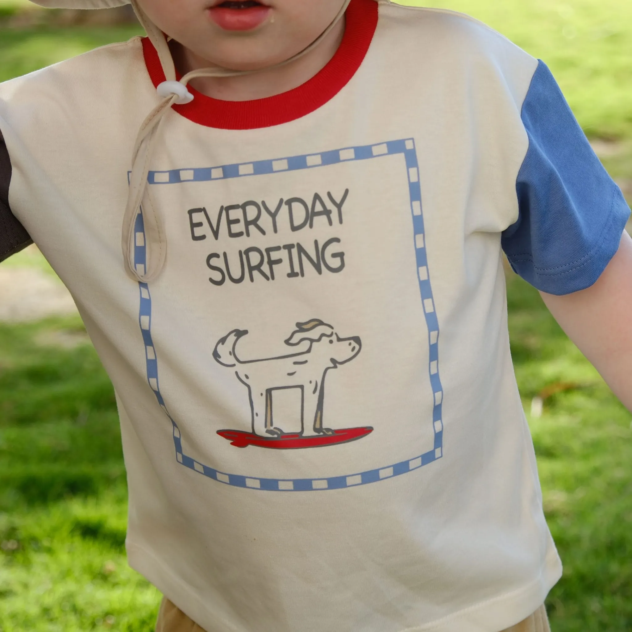 Kids/BOY Chat Botte Tops>Surf Dog T-shirt 2-10