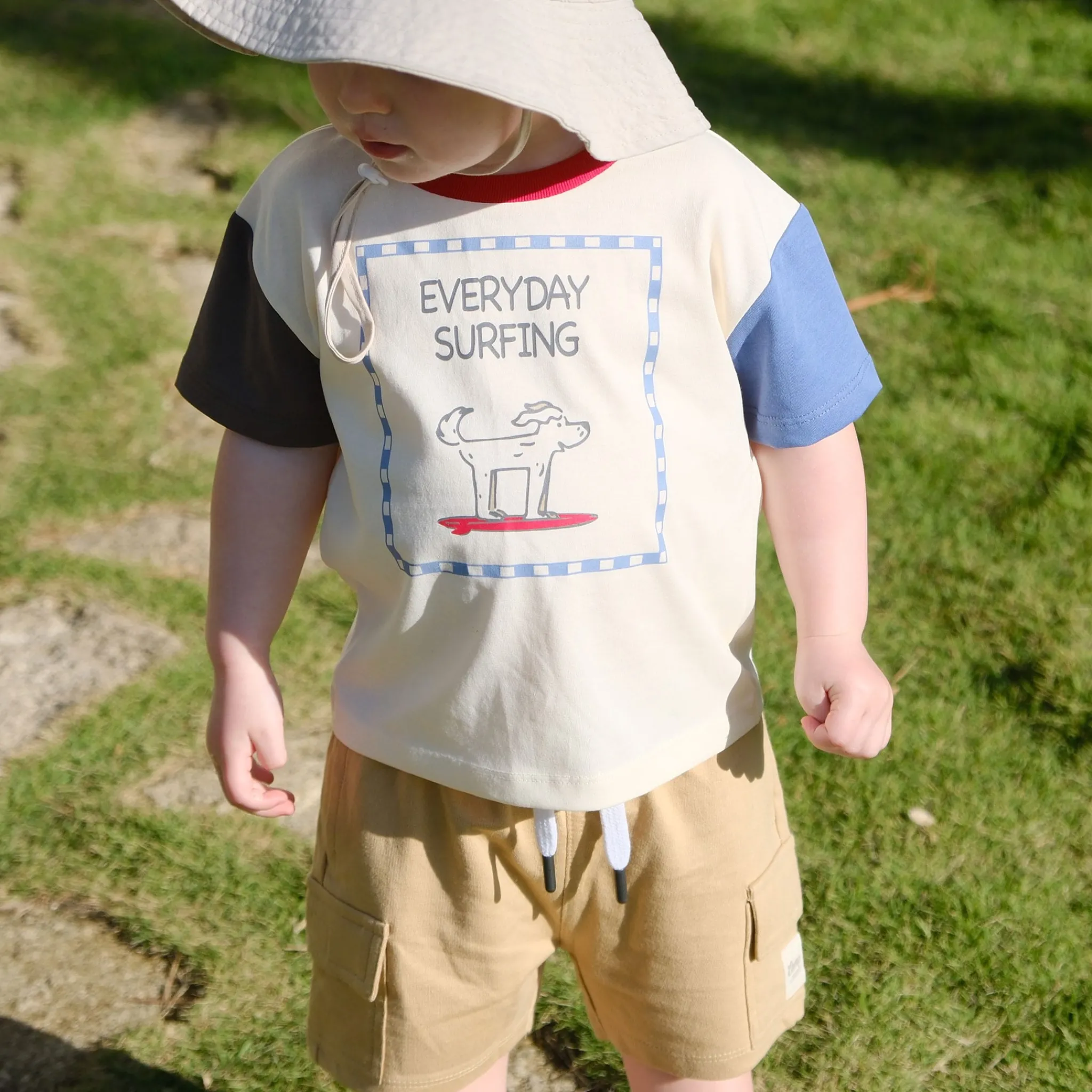 Kids/BOY Chat Botte Tops>Surf Dog T-shirt 2-10