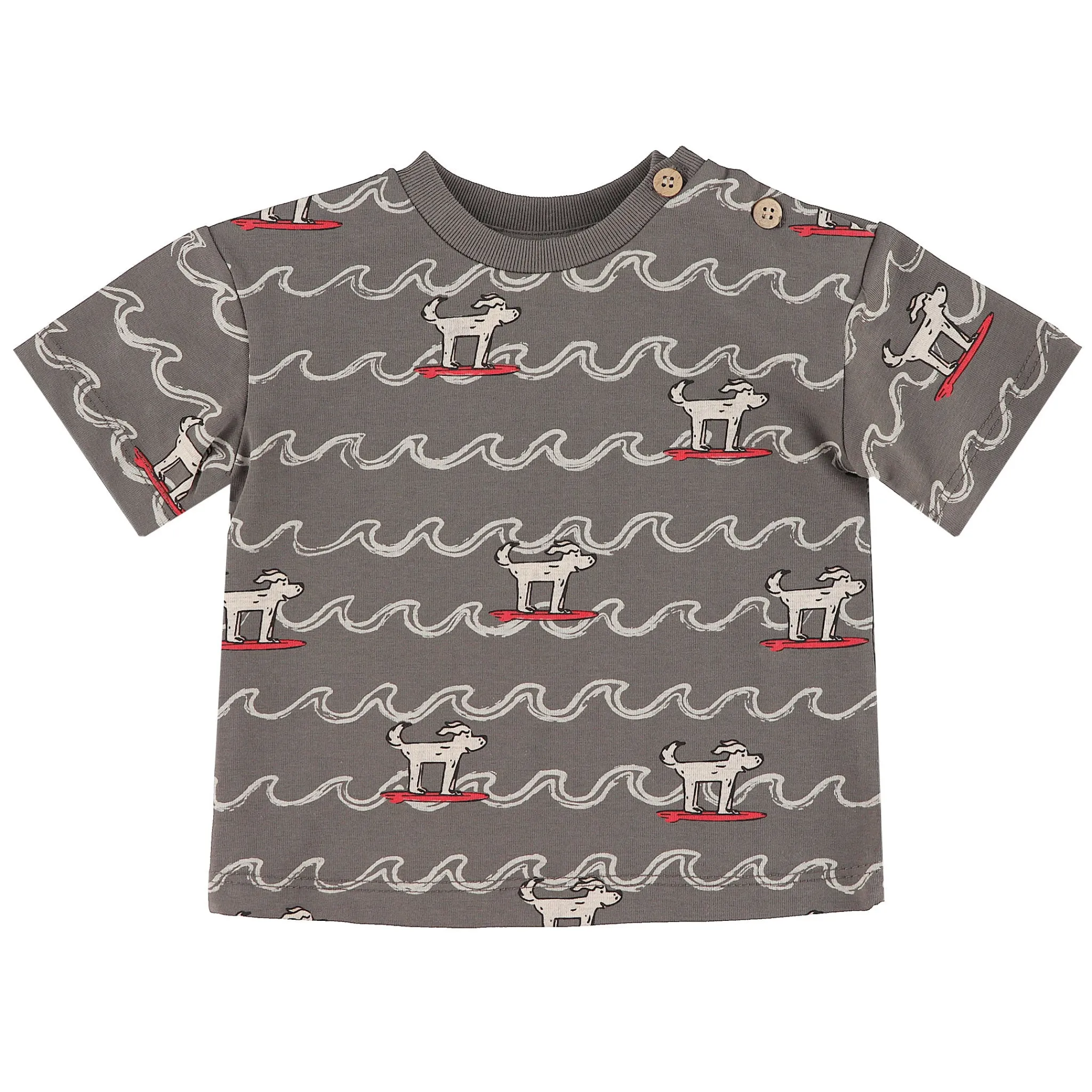 BOY Chat Botte Tops>Surf Dogs T-shirt 3-24m