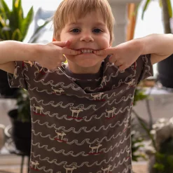 Kids/BOY Chat Botte Surf Dogs T-shirt 2-8y