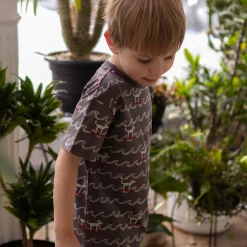 Kids/BOY Chat Botte Surf Dogs T-shirt 2-8y