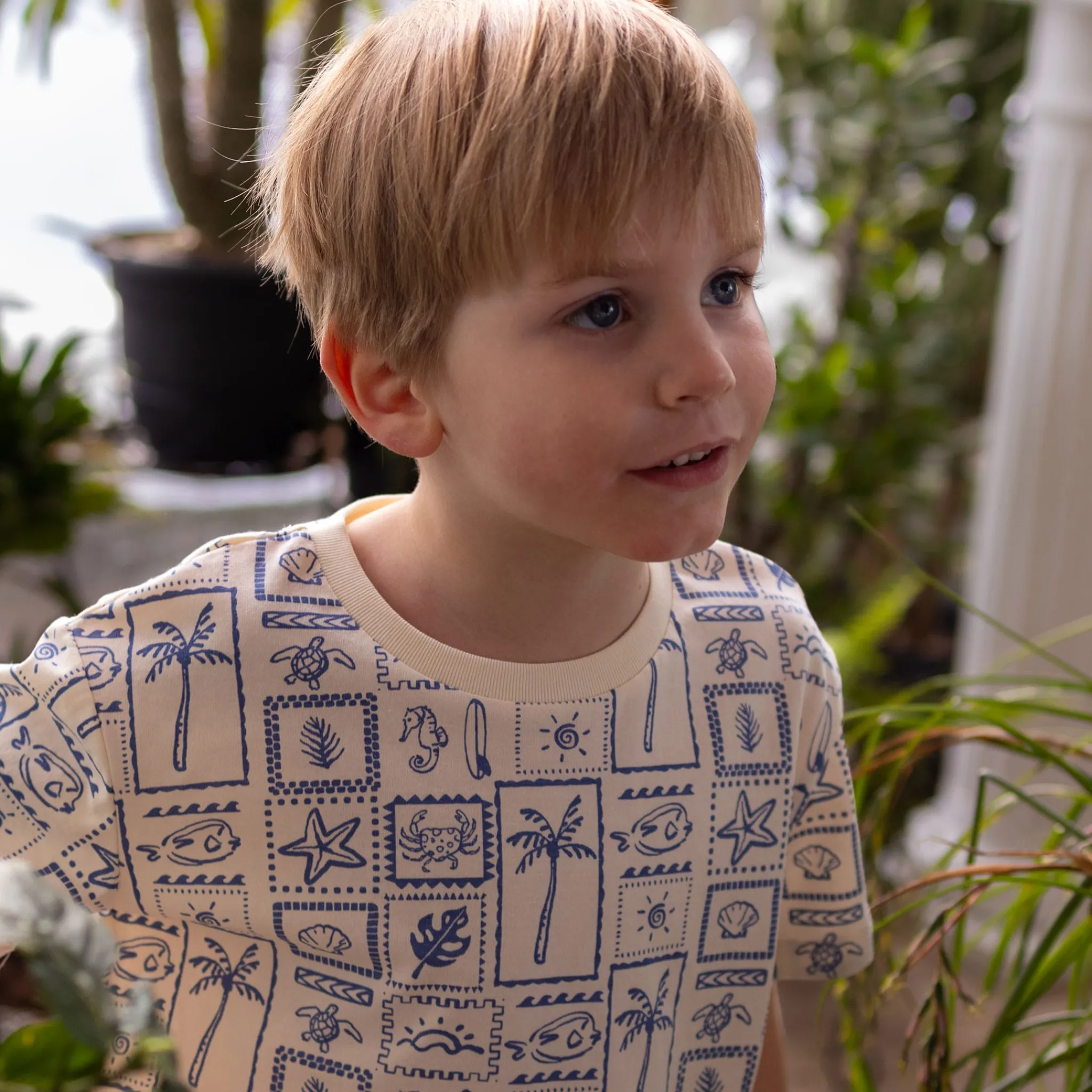 Kids/BOY Chat Botte Tops>Surf Stamps T-shirt 2-8y
