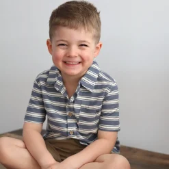 Kids/BOY Chat Botte Surf Striped Shirt 2-10y