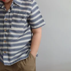 Kids/BOY Chat Botte Surf Striped Shirt 2-10y