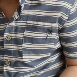 Kids/BOY Chat Botte Surf Striped Shirt 2-10y