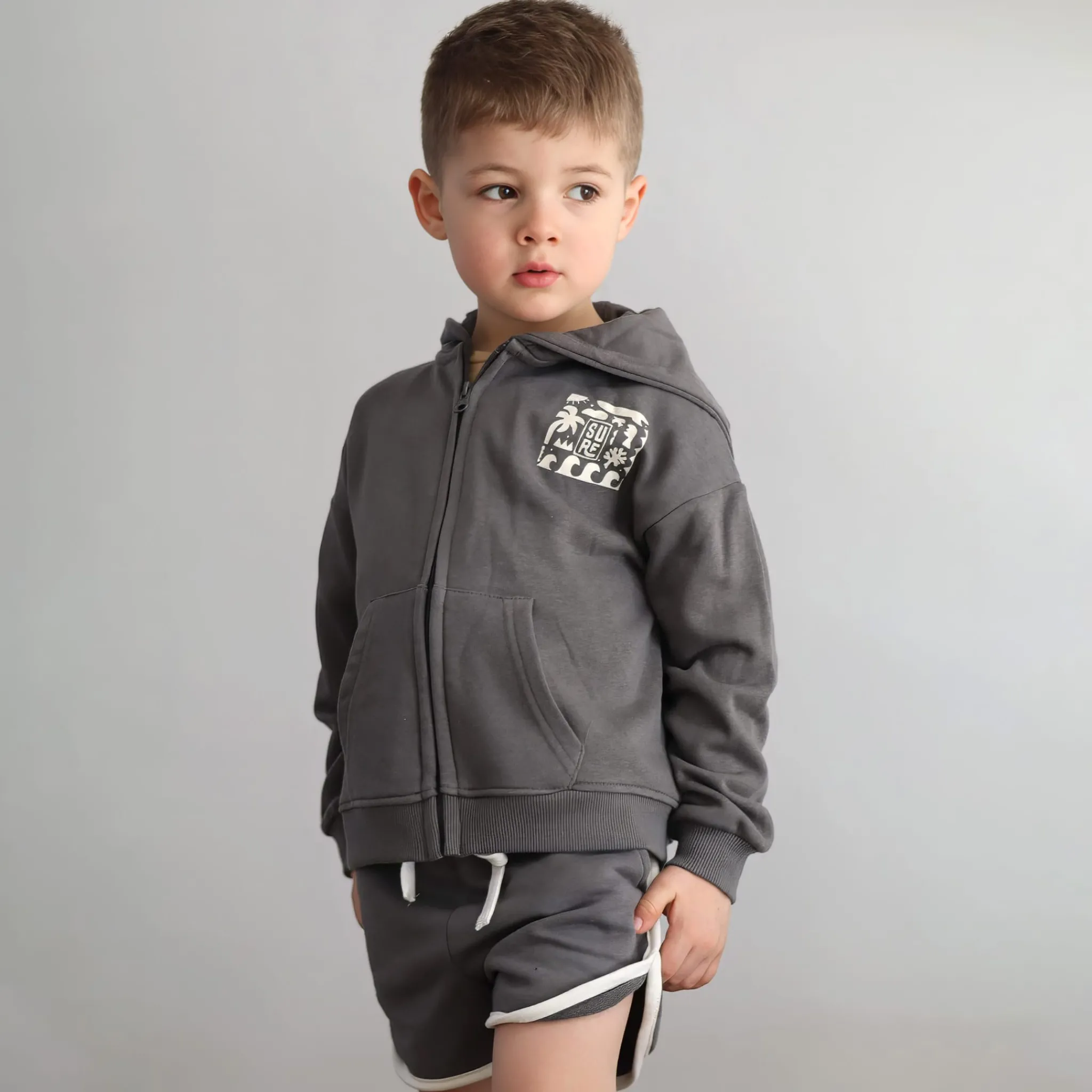 Kids/BOY Chat Botte Fleeces And Sweatshirts|Tops>Surf Zip Hoodie 2-10y