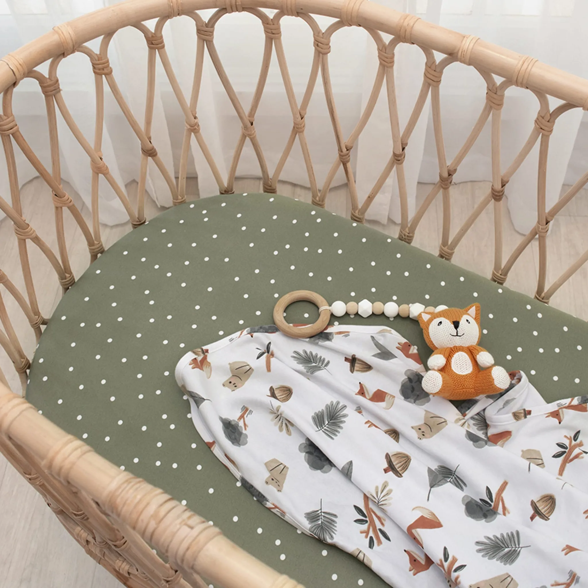 Kids Living Textiles Blankets|Blankets>Swaddle Blanket (2) Jersey - Forest