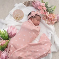 Kids Living Textiles Swaddle Blanket (2) Jersey - Sophia Garden