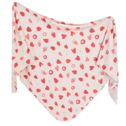 Kids Copper Pearl Swaddle Blanket - Strawberry