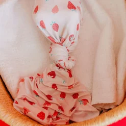 Kids Copper Pearl Swaddle Blanket - Strawberry