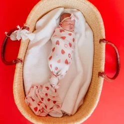 Kids Copper Pearl Swaddle Blanket - Strawberry
