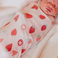 Kids Copper Pearl Swaddle Blanket - Strawberry