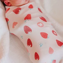 Kids Copper Pearl Swaddle Blanket - Strawberry
